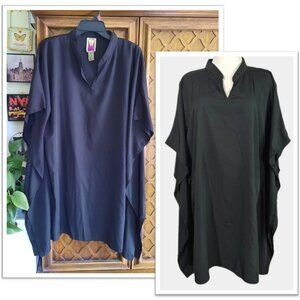 Antthony Vintage 90s Black Draped Kaftan Dress - Size L